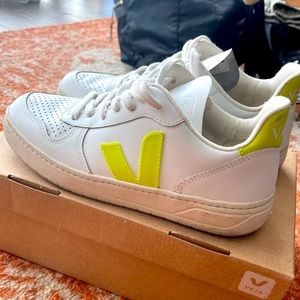 VEJA neon yellow low top sneakers